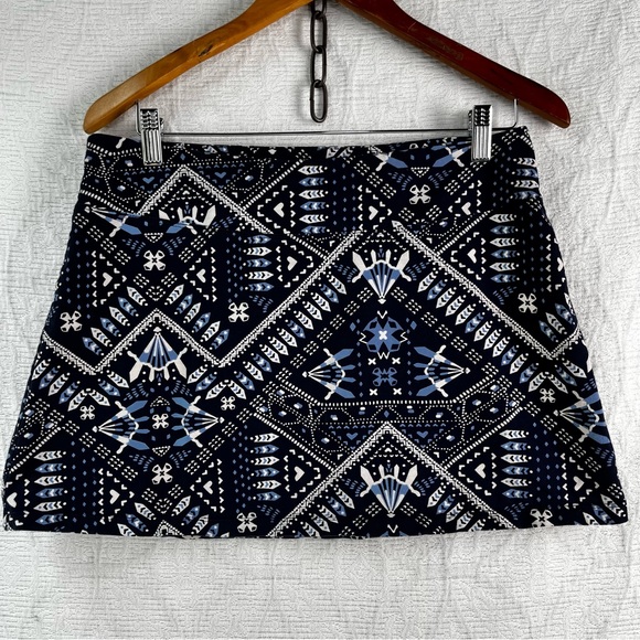 Patagonia Blue Bandana Pattern Medium Mini Skirt Stretch Western Sporty Boho - Picture 4 of 12